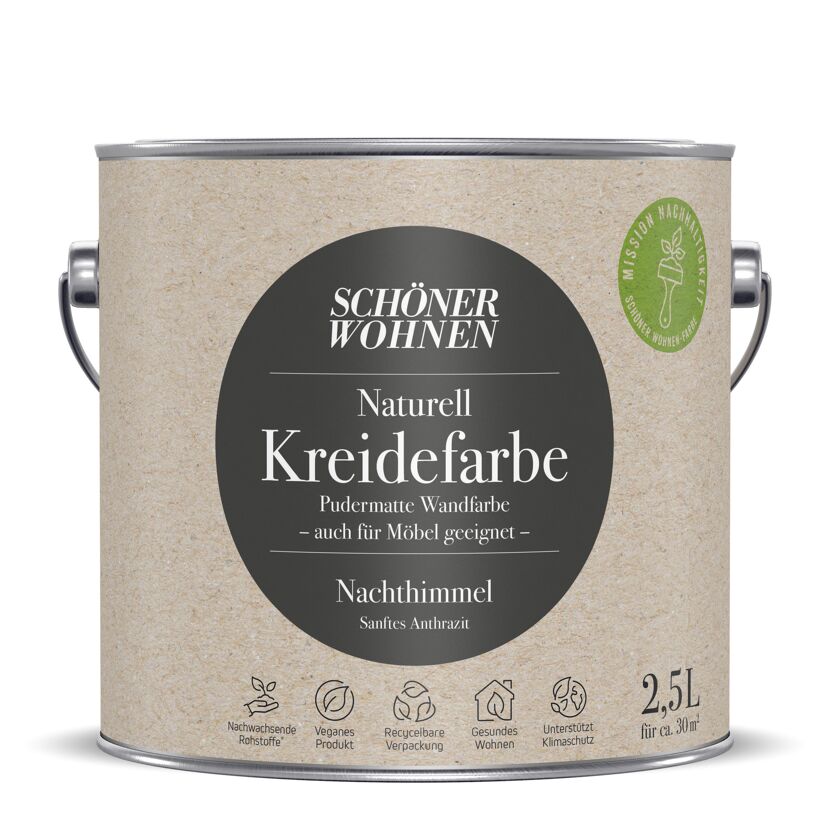 2,5 l Dose SCHÖNER WOHNEN Naturell Kreidefarbe Nachthimmel