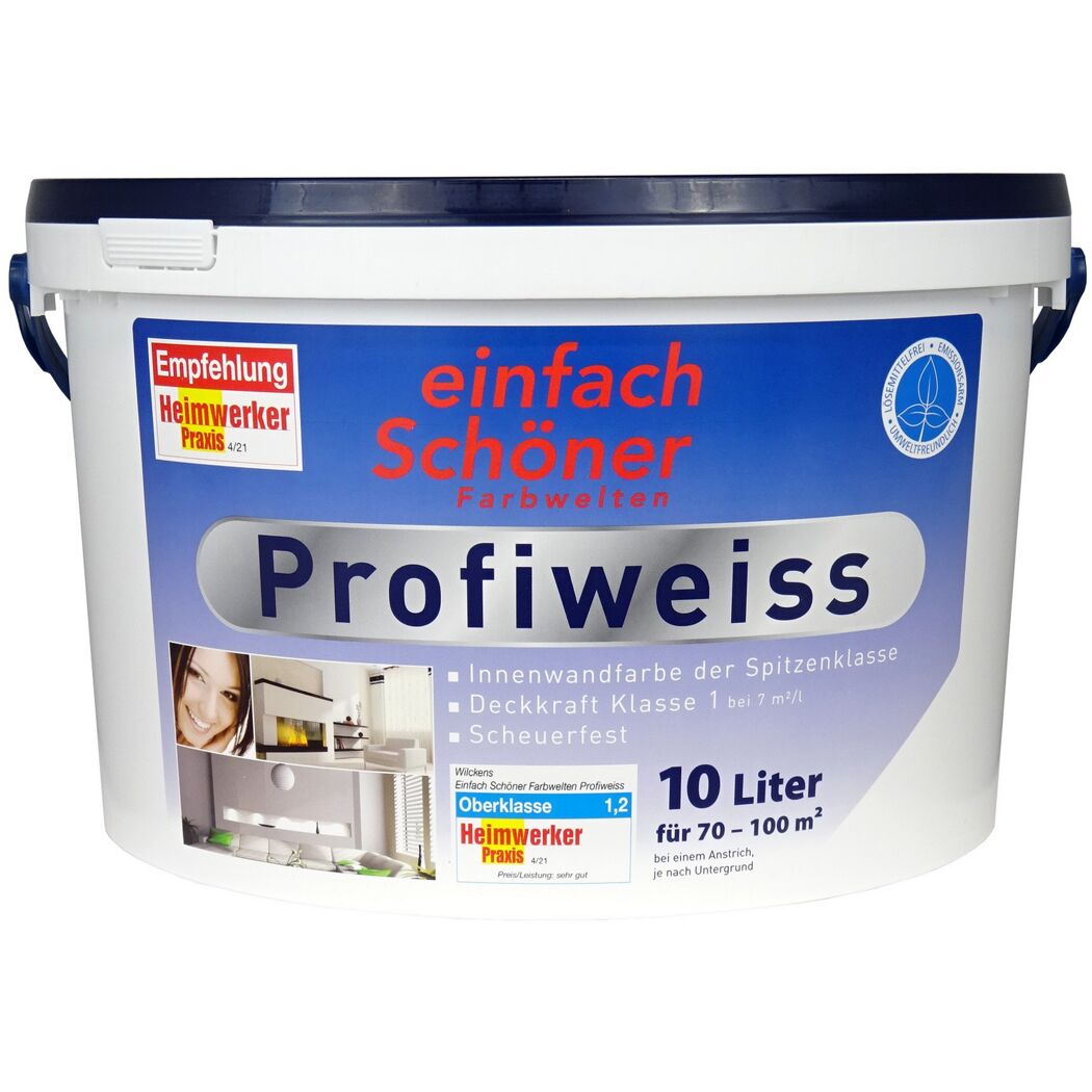 Weißer Farbeimer "Profiweiss" 10l