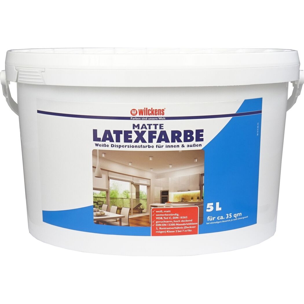 5 l Eimer Wilckens matte Latexfarbe weiß