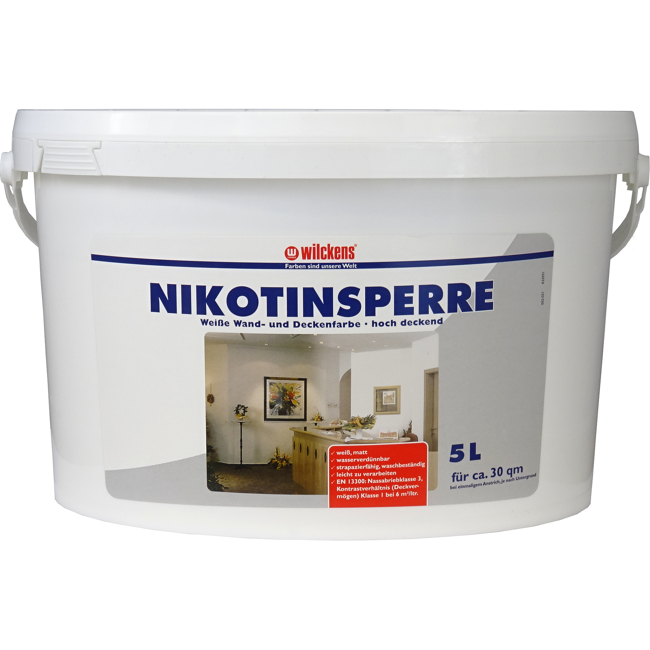 Bild von Wand- Deckenfarbe Nikotinsperre mattweiß 5 l