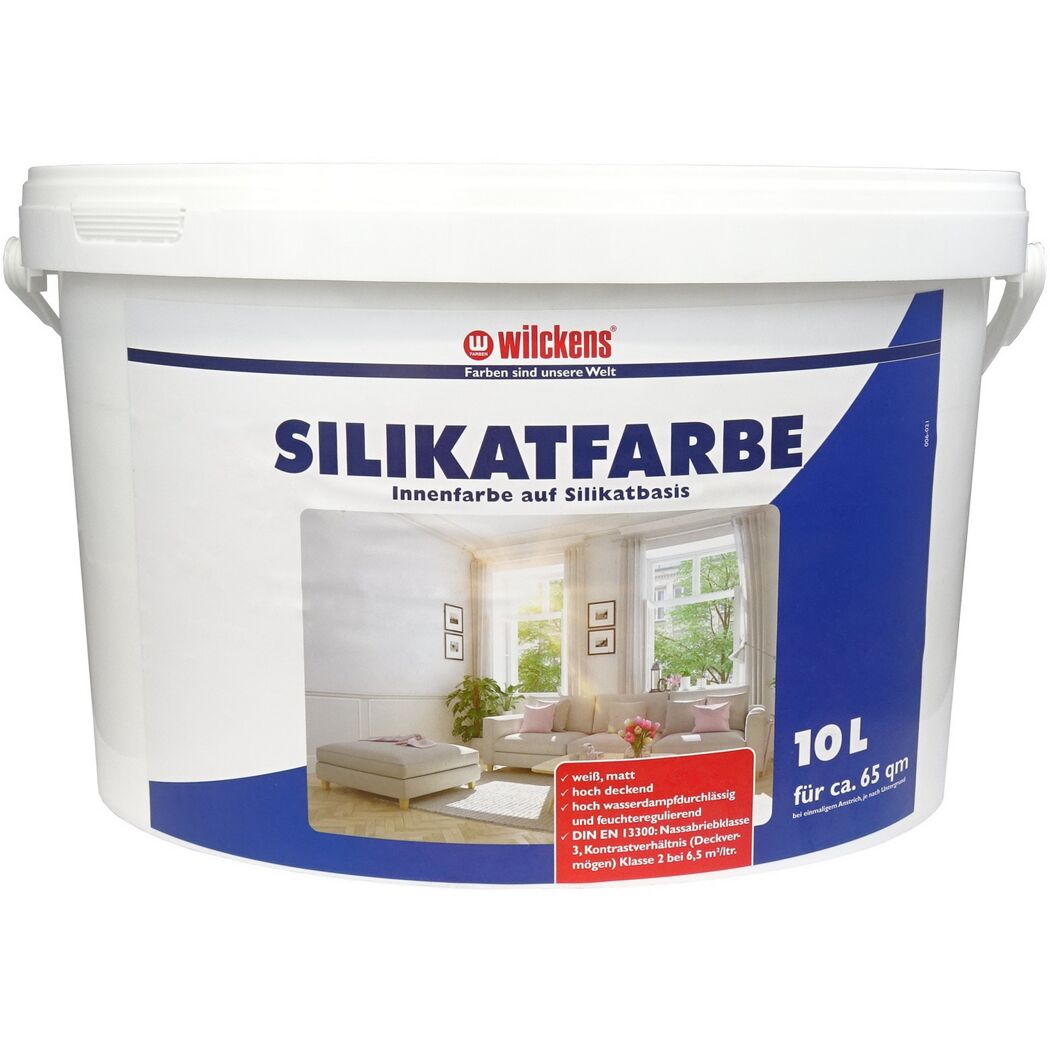 Weißer Eimer mit Wilckens Silikatfarbe