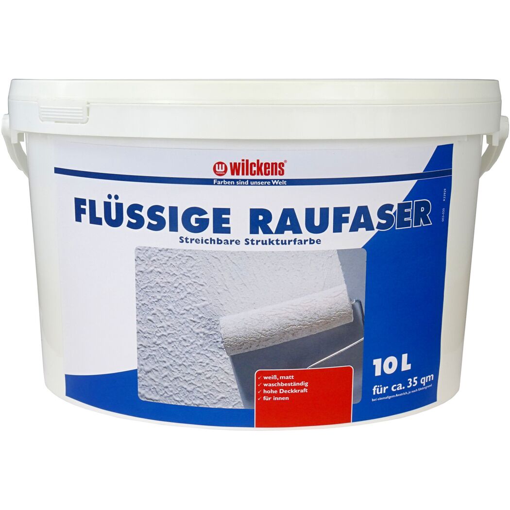 Wilckens Flüssige Raufaser 10l Eimer mit Farbrolle
