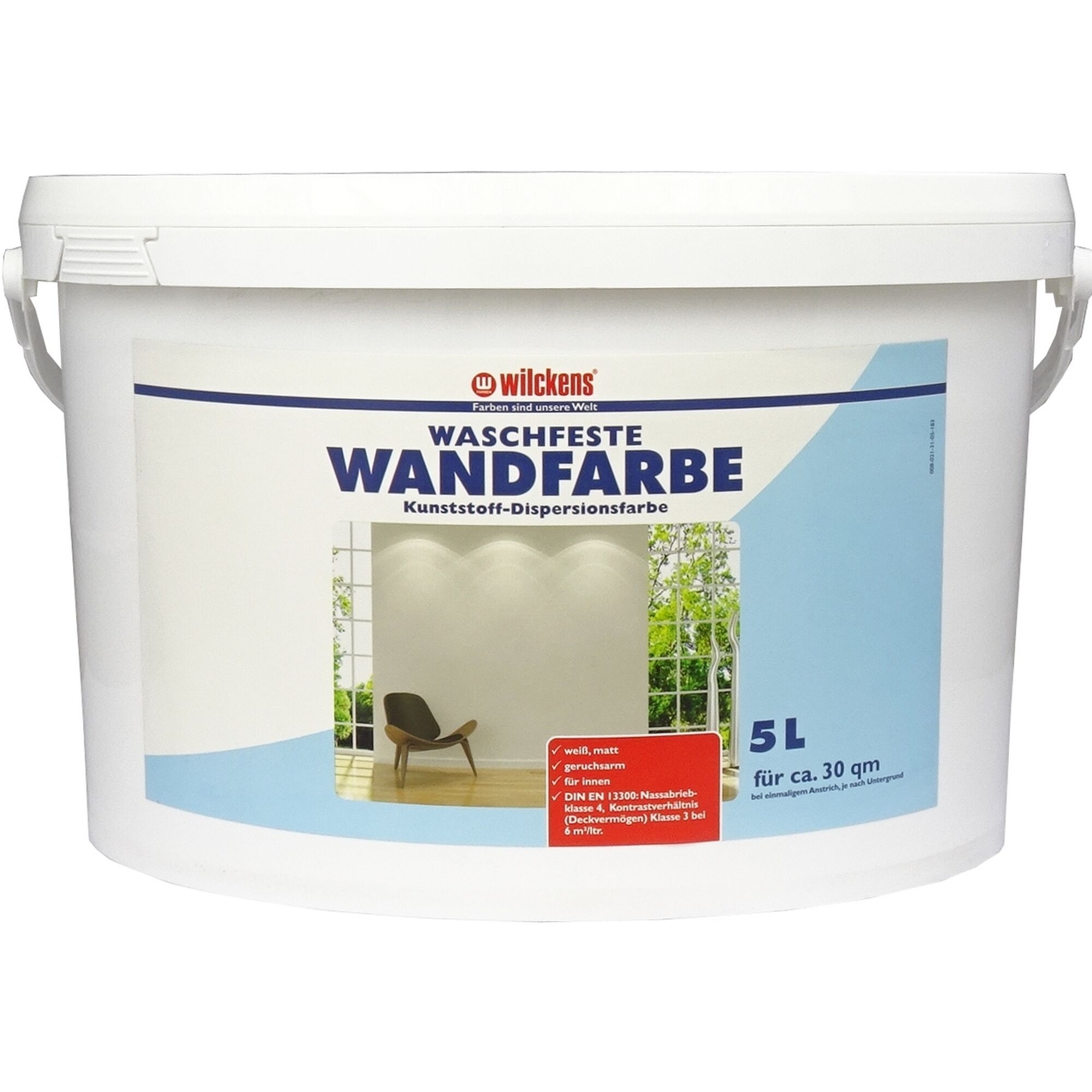 Wilckens Waschfeste Wandfarbe 5l weiß, matt