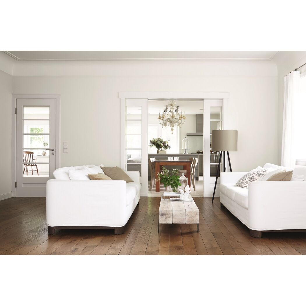 Helles Wohnzimmer mit Blick in Esszimmer