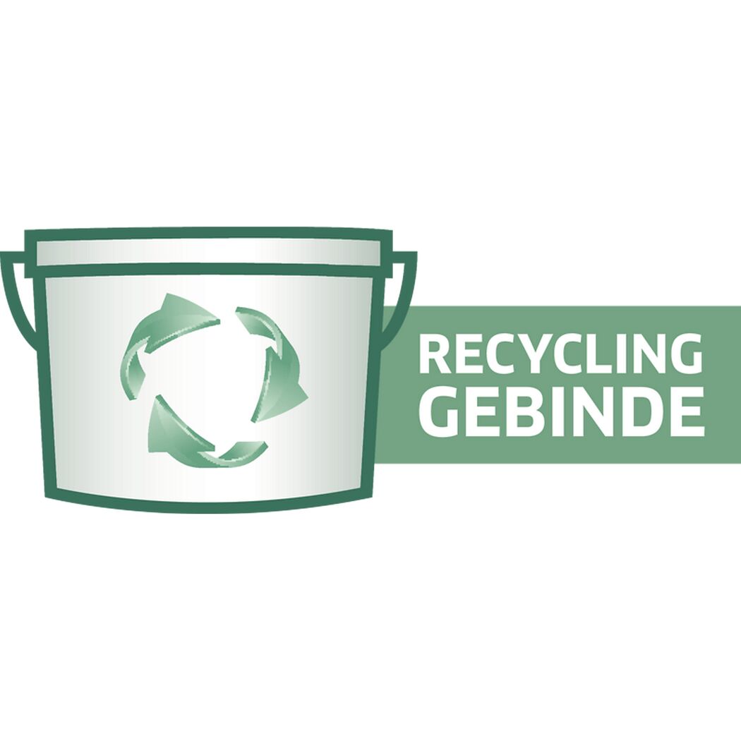 Eimer mit Recycling Symbol, Recycling Gebinde