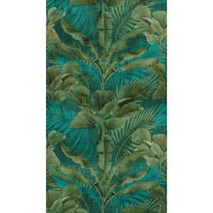 Vliestapete 'The Wall II' Palmenblätter blau/grün 3-teilig 1,59 x 2,80 m
