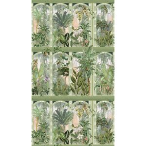 Vliestapete 'The Wall II' Fenster floral grün 3-teilig 159 x 280 cm