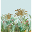 Verkleinertes Bild von Vliestapete 'The Wall II' Palmenblätter blau 5-teilig 265 x 280 cm