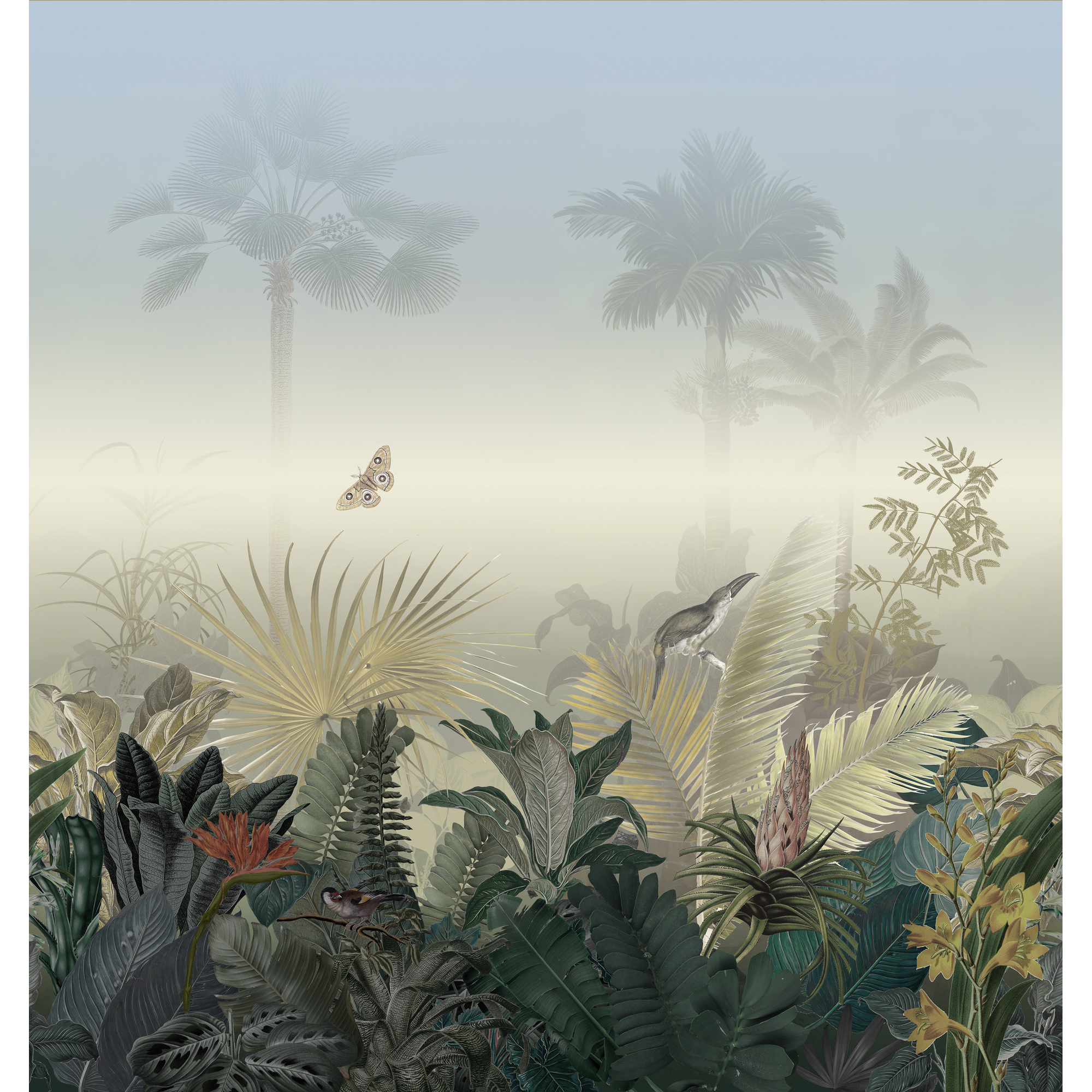 Vliestapete 'The Wall II' Palmen Nebel beige 5-teilig 265 x 280 cm + product picture