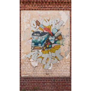 Vliestapete 'The Wall II' Stein Graffiti bunt 3-teilig 1,59 x 2,80 m
