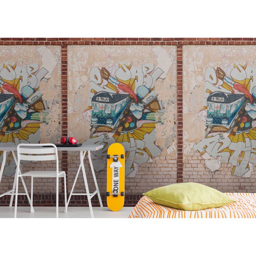 Zimmer mit Graffiti-Fototapete