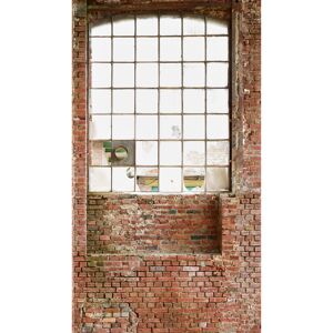 Vliestapete 'The Wall II' Stein Fenster braun 3-teilig 159 x 280 cm