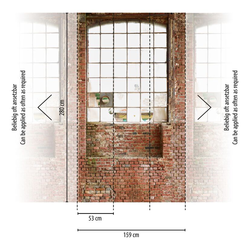 Alte Backsteinmauer mit Fenster