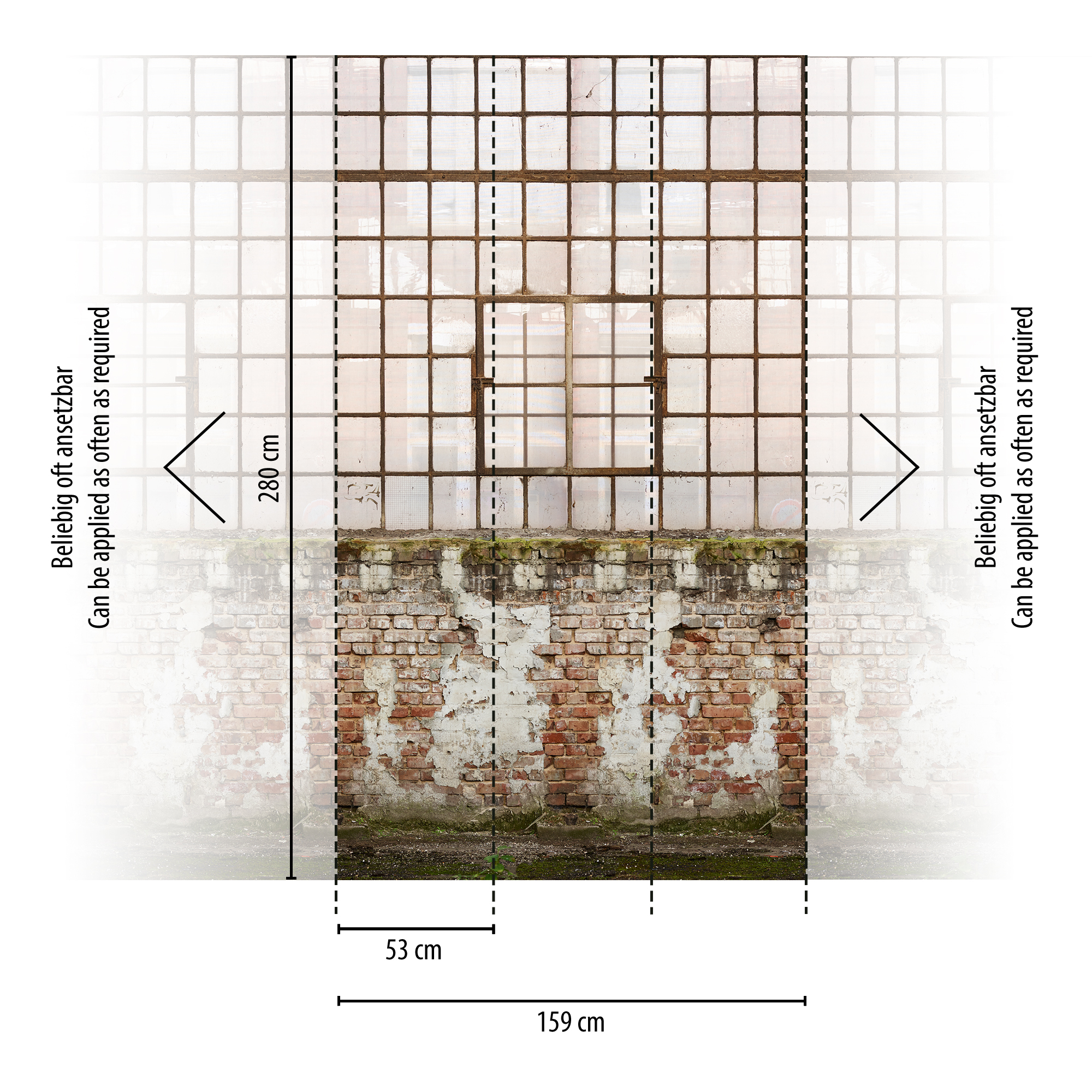Vliestapete 'The Wall II' Stein Scheiben braun 3-teilig 159 x 280 cm + product picture