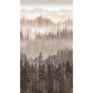 Vliestapete 'The Wall II' Wald aquarell braun 3-teilig 159 x 280 cm