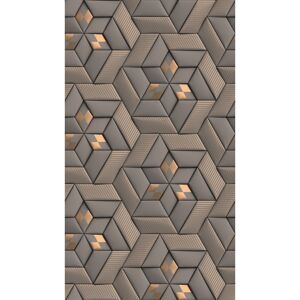 Vliestapete 'The Wall II' 3D geometrisch braun 3-teilig 159 x 280 cm