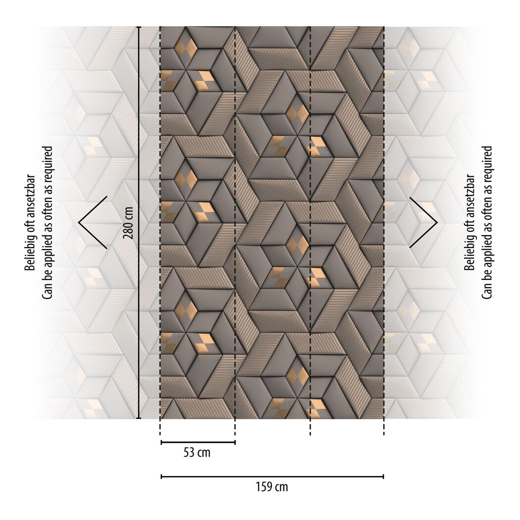 Braune Fototapete mit geometrischem Muster