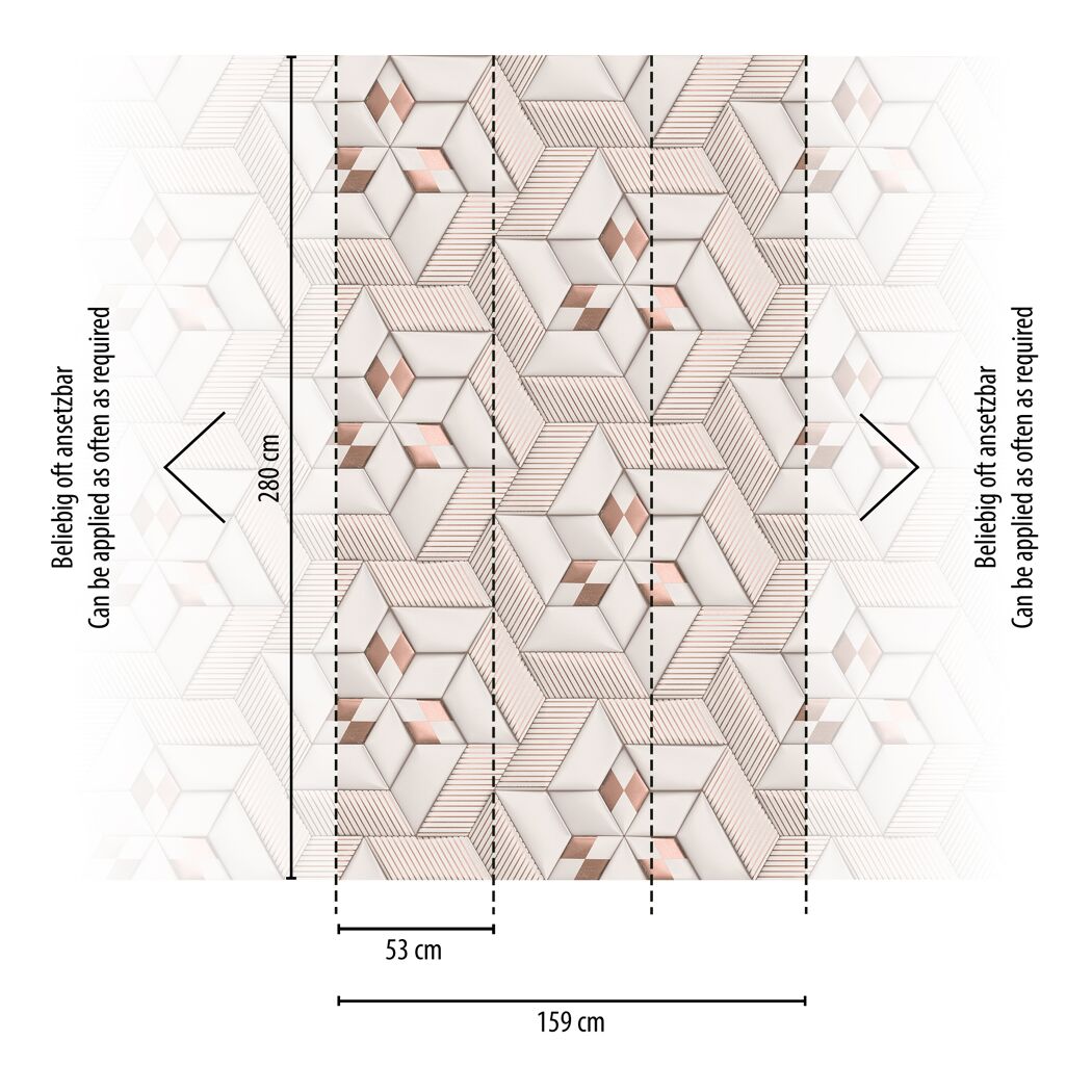 Roségoldenes geometrisches Muster