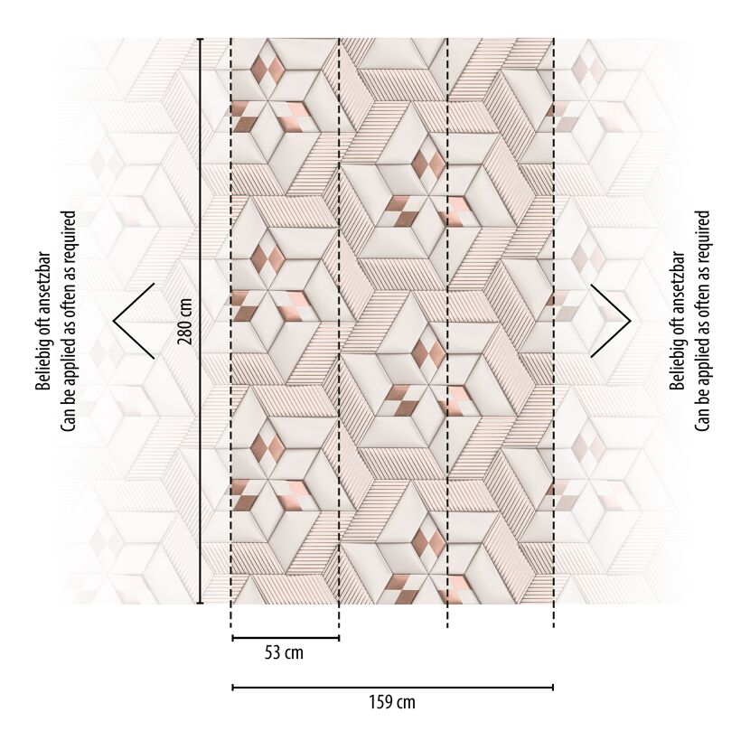 Roségoldenes geometrisches Muster