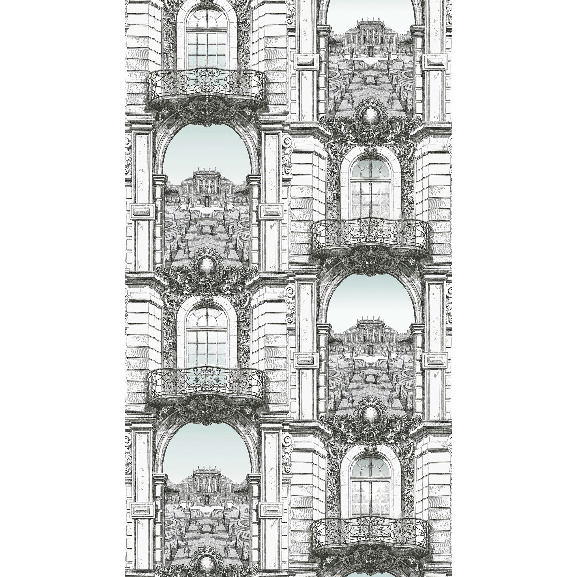 Skizze: Fenster und Balkone, Blick auf Palast