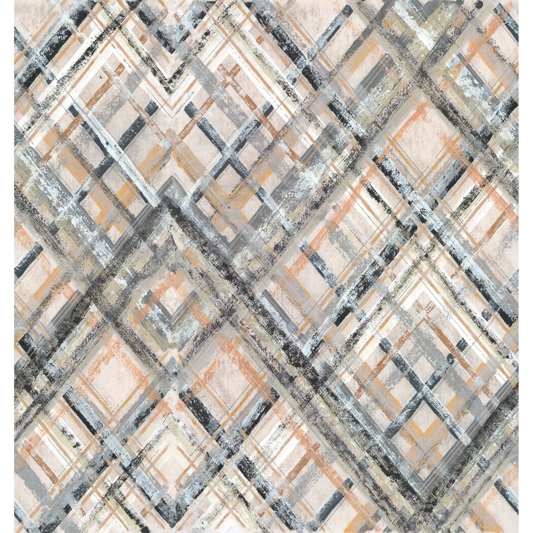 Grafisches Muster aus Linien in Beige, Grau und Schwarz