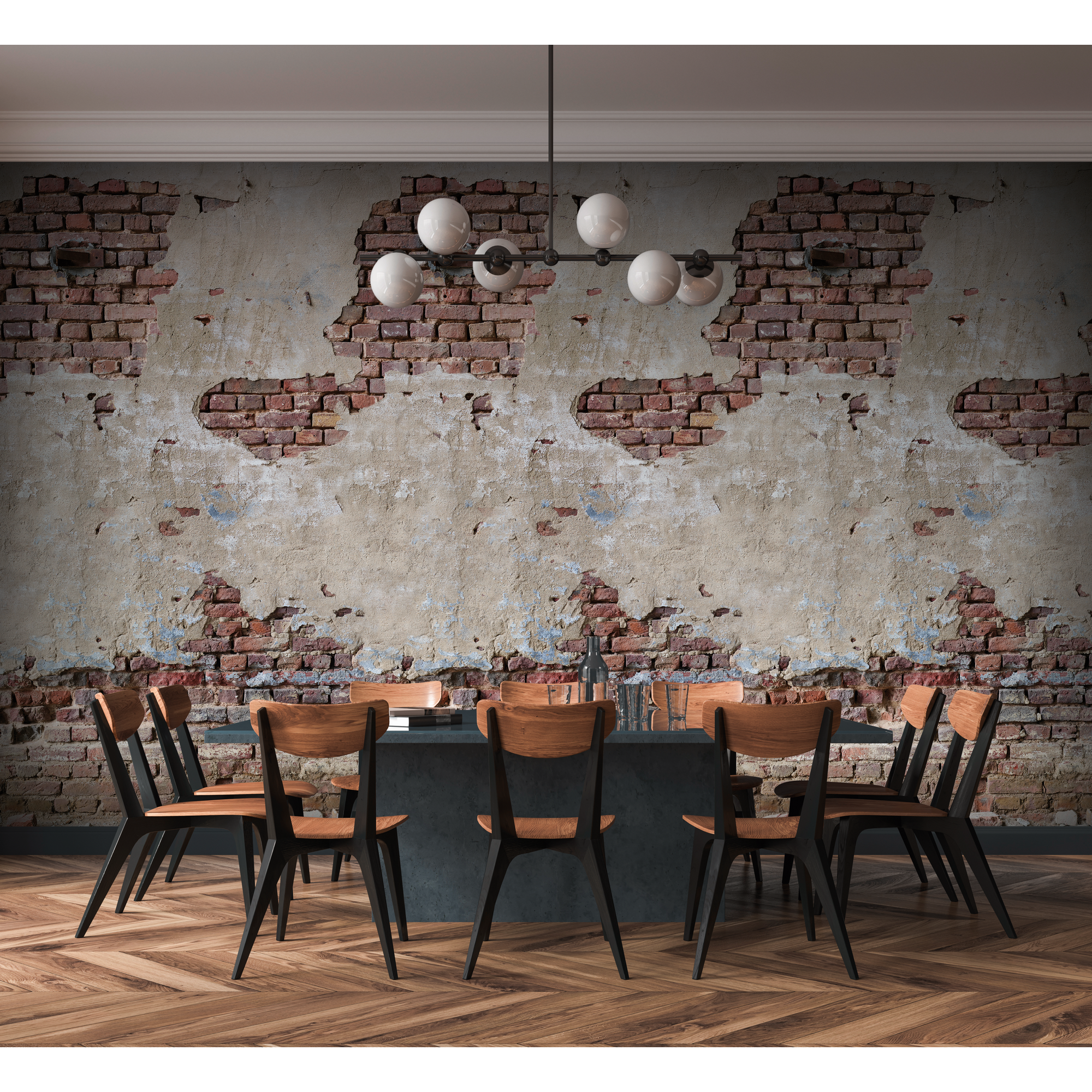 Vliestapete 'The Wall II' Vintage Stein braun 3-teilig 159 x 280 cm + product picture