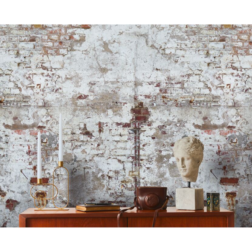 Vliestapete 'The Wall II' Steinwand Used grau 3-teilig 1,59 x 2,80 m