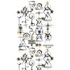 Schwarz-goldenes Muster mit geometrischen Formen