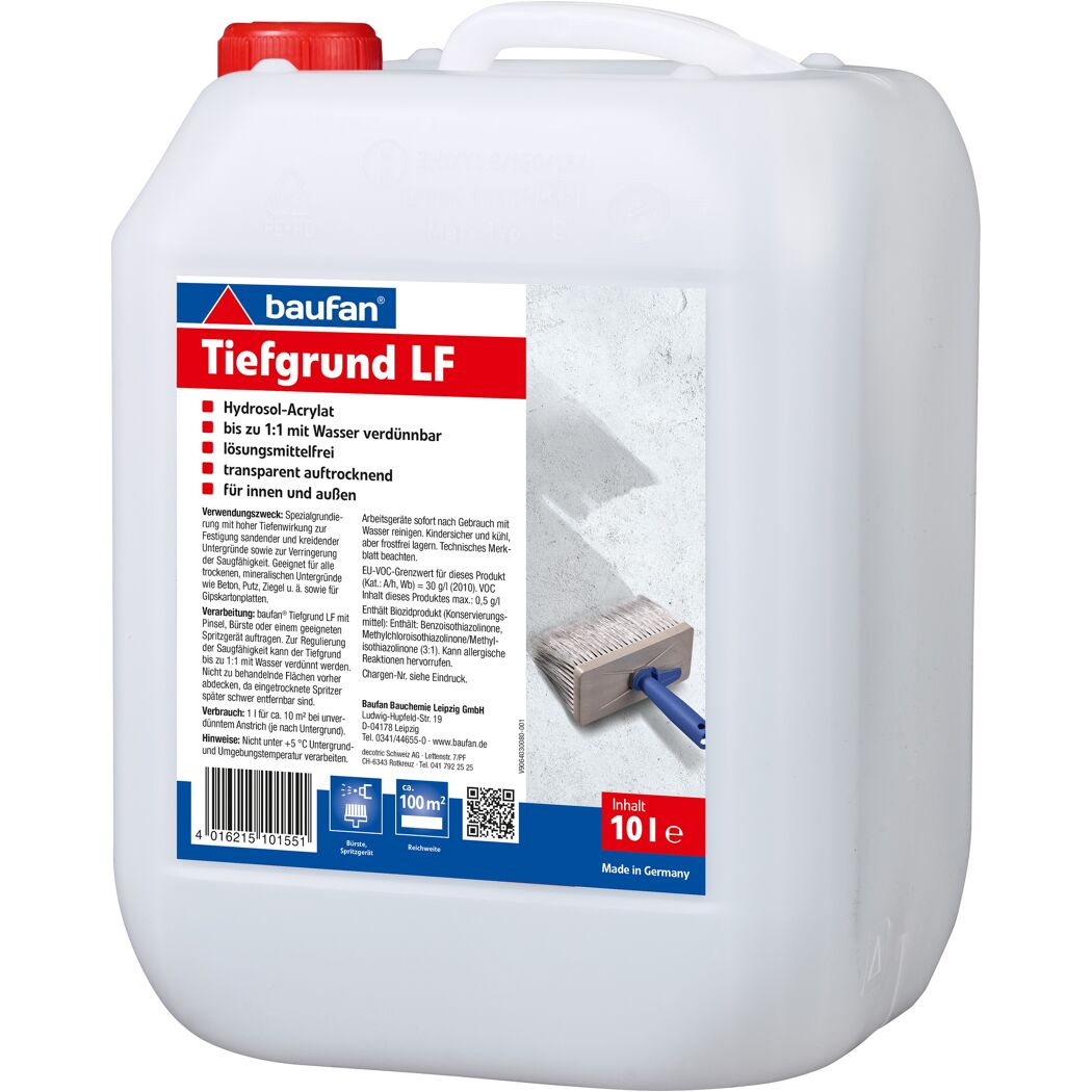 Baufan Tiefgrund LF 10l Kanister und Quast