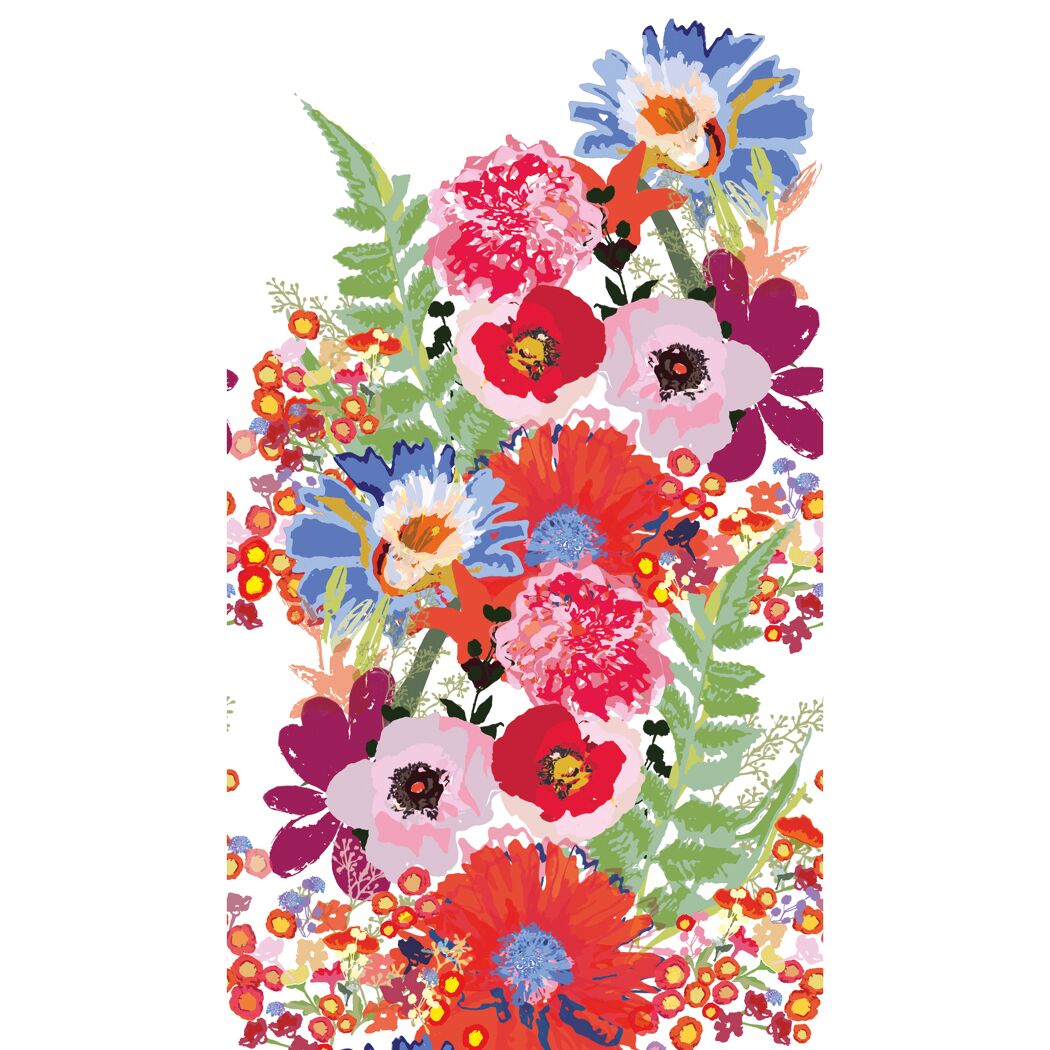 Bunter Blumenstrauß auf Weiß.