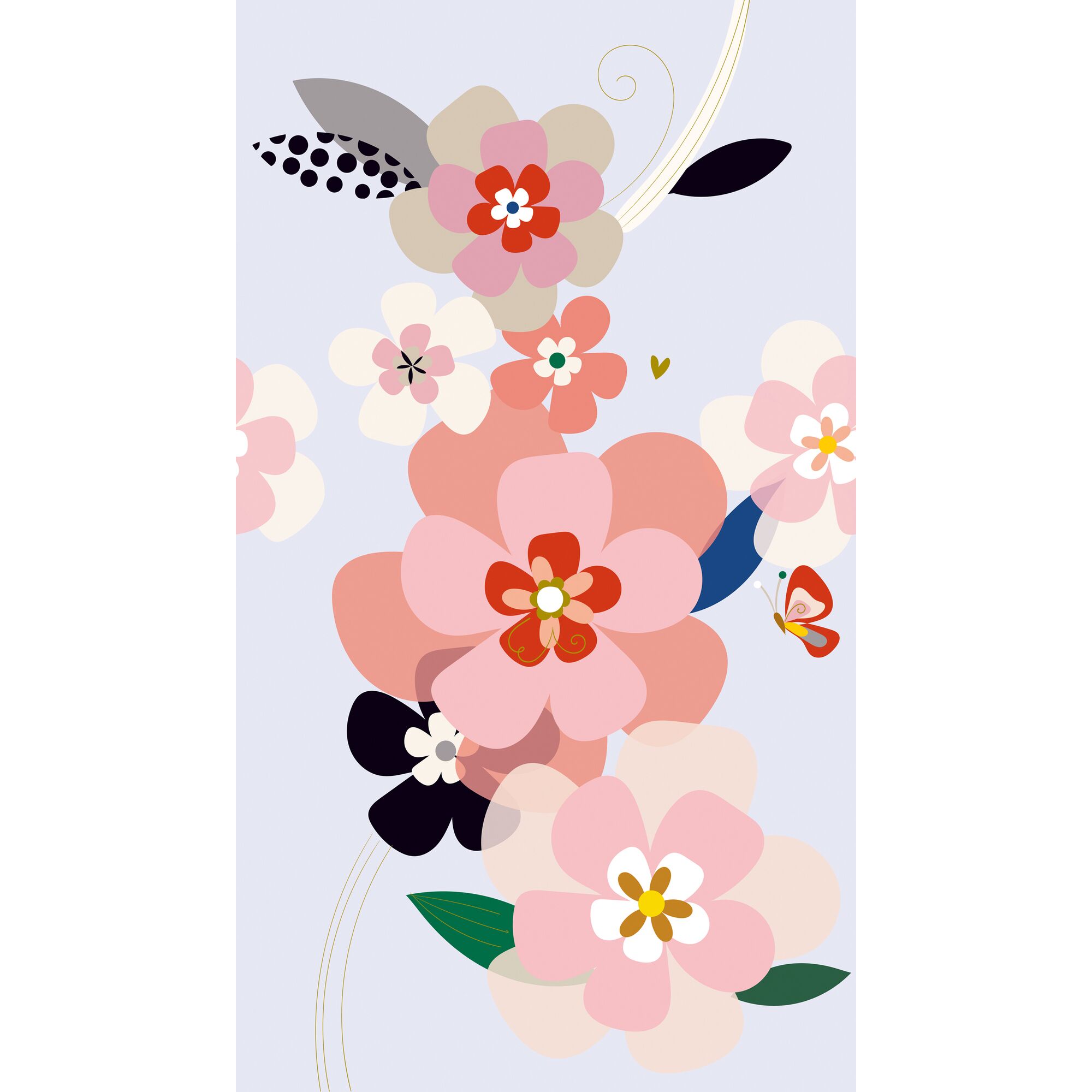 Blumenmuster mit Schmetterling