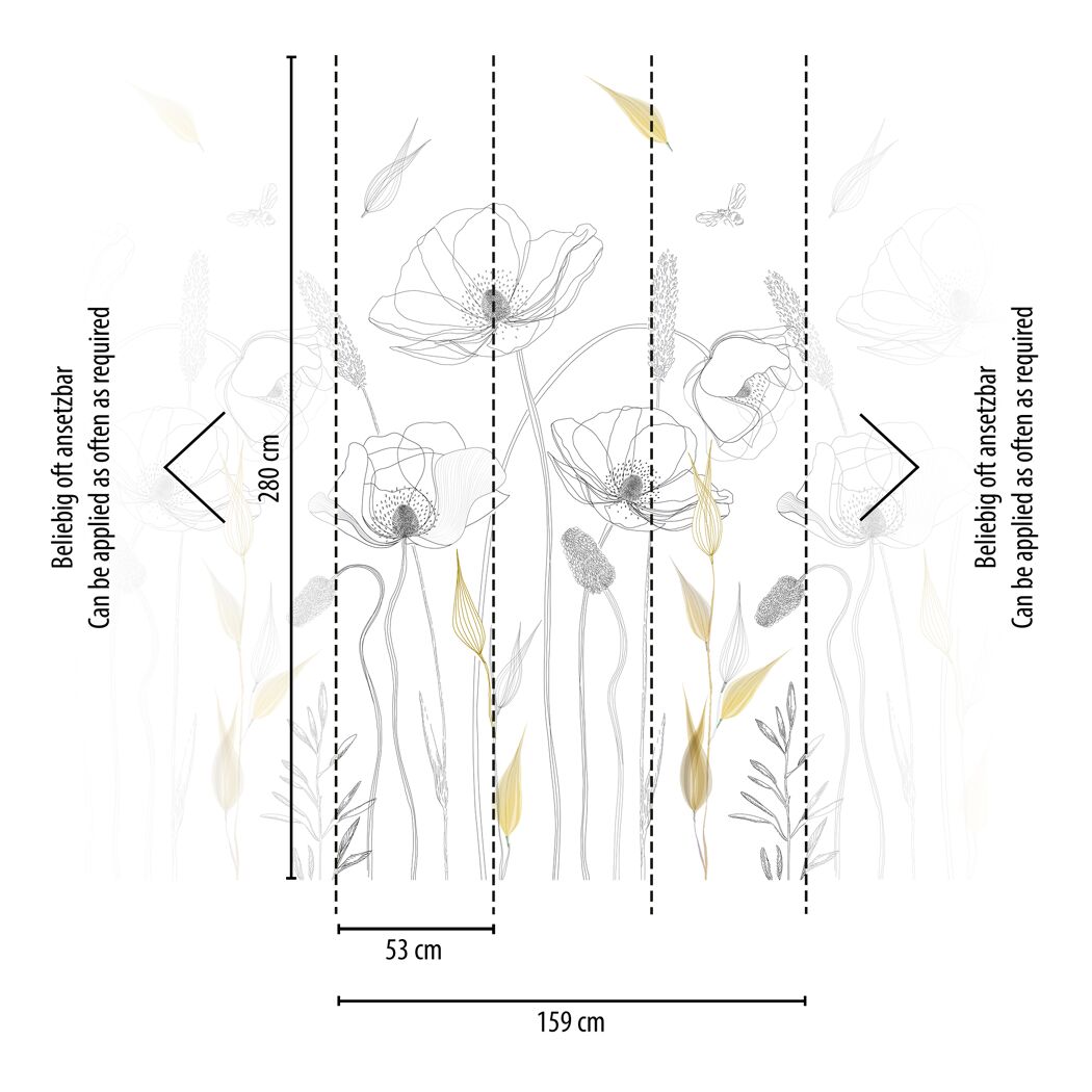 Skizze einer Blumenwiese