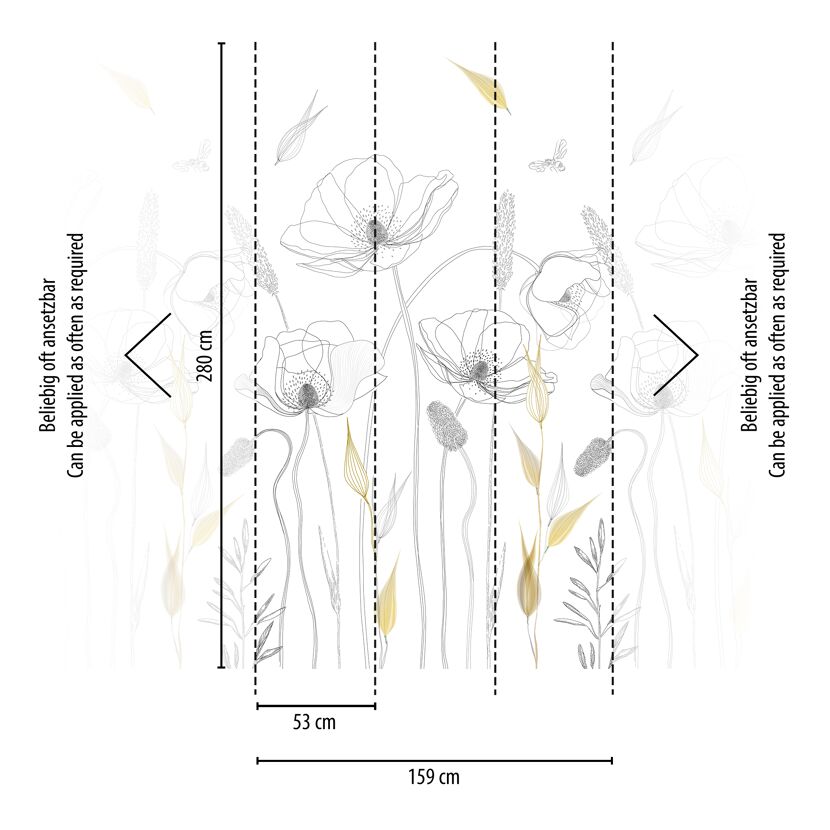 Skizze einer Blumenwiese