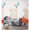 Süße Kinderzimmertapete mit Maus und Vogel