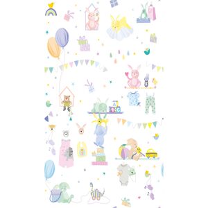 Vliestapete 'The Wall II' Kinder Tiere bunt 3-teilig 1,59 x 2,80 m