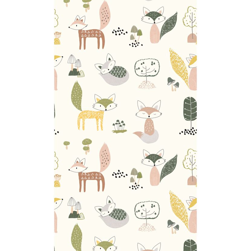 Vliestapete 'The Wall II' Kinder Füchse beige 3-teilig 1,59 x 2,80 m