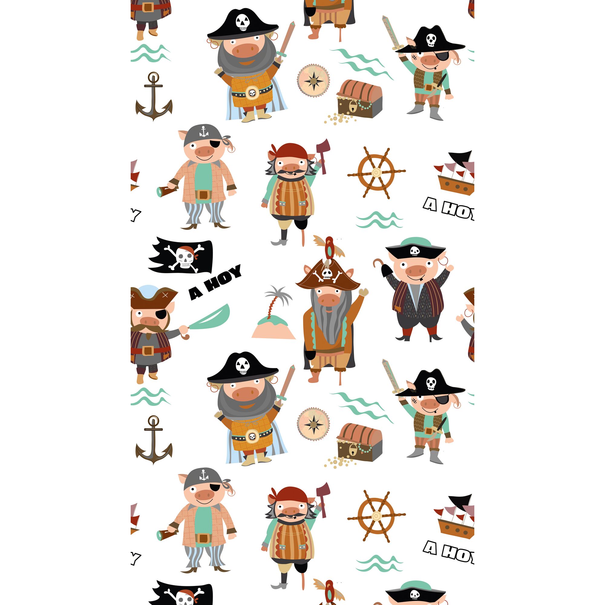 Lustige Piratenschweine als Muster