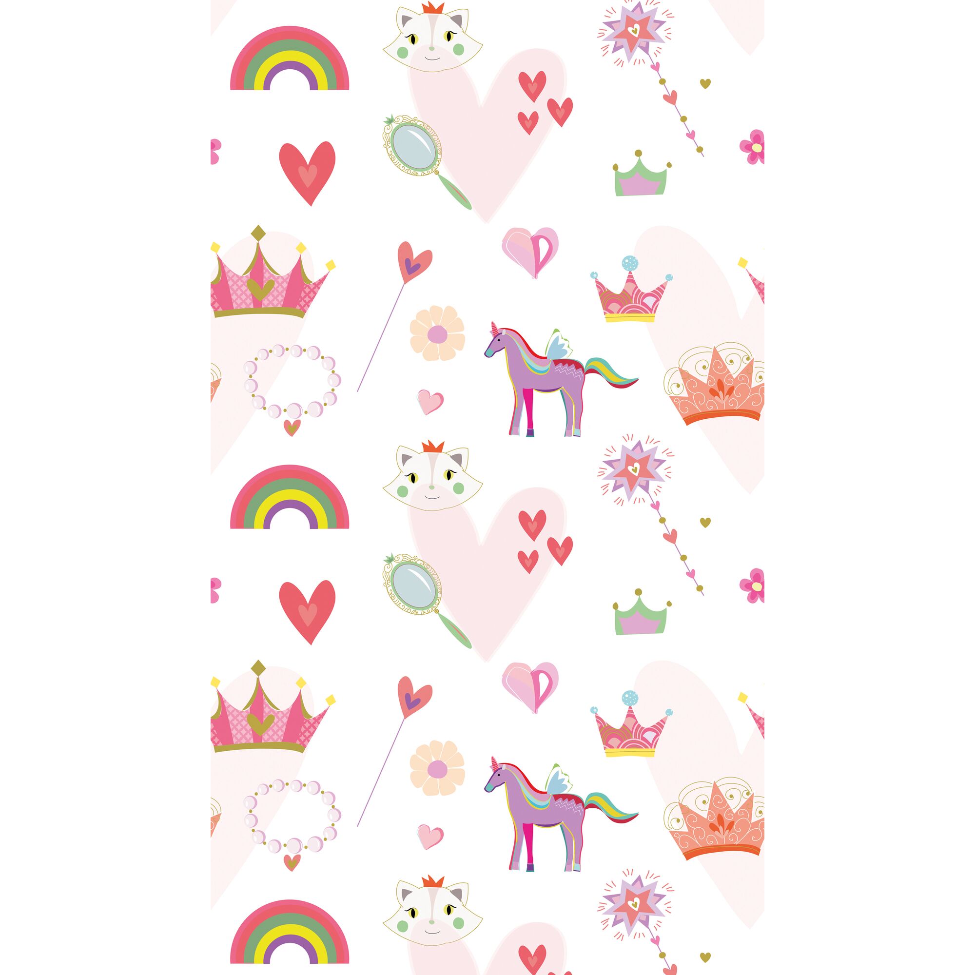 Nahtloses Muster mit Einhörnern und Kronen