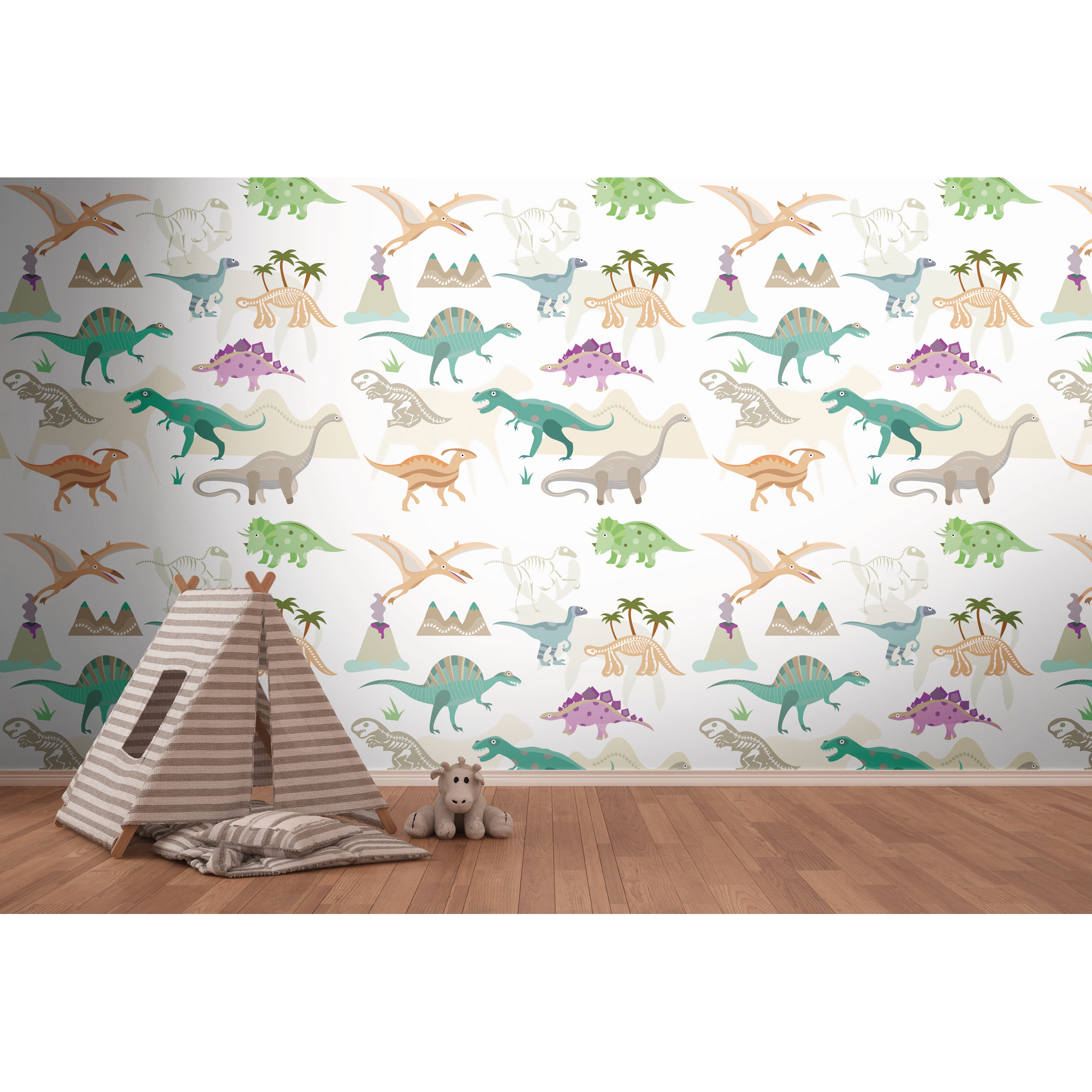 Vliestapete 'The Wall II' Kinder Dinos beige 3-teilig 159 x 280 cm + product picture