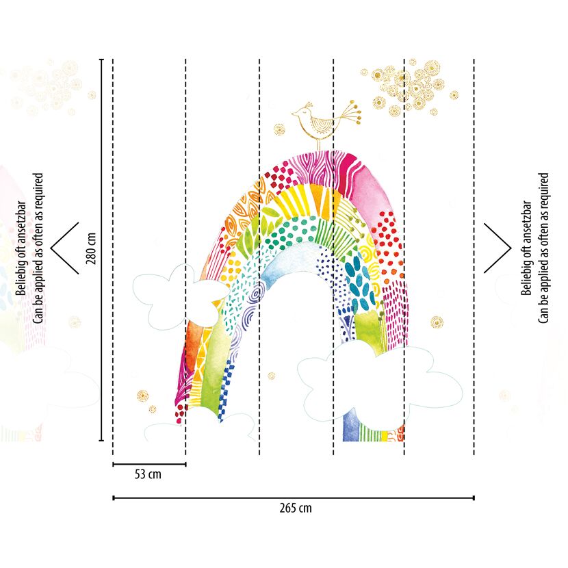Bunte Regenbogen-Wanddeko