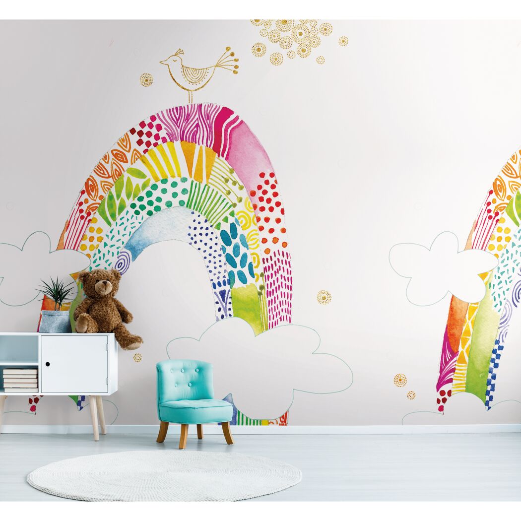 Bunter Regenbogen an der Wand