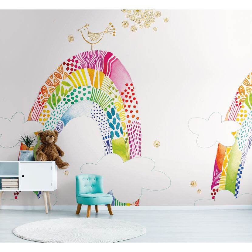 Bunter Regenbogen an der Wand