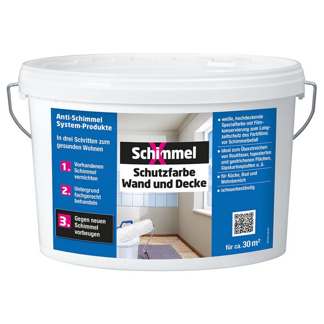 Eimer Schimmel-Schutzfarbe mit Farbrolle