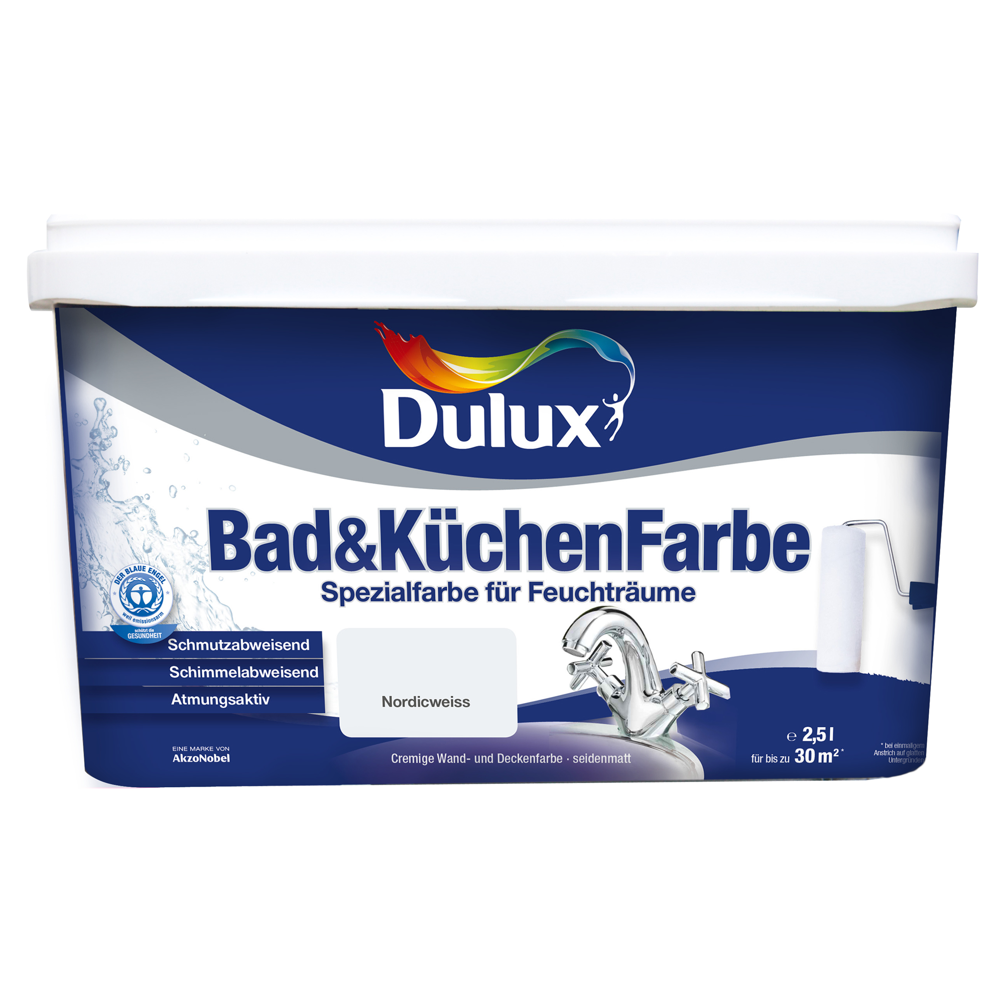 Dulux Bad & Küchenfarbe nordicweiß 2,5 l