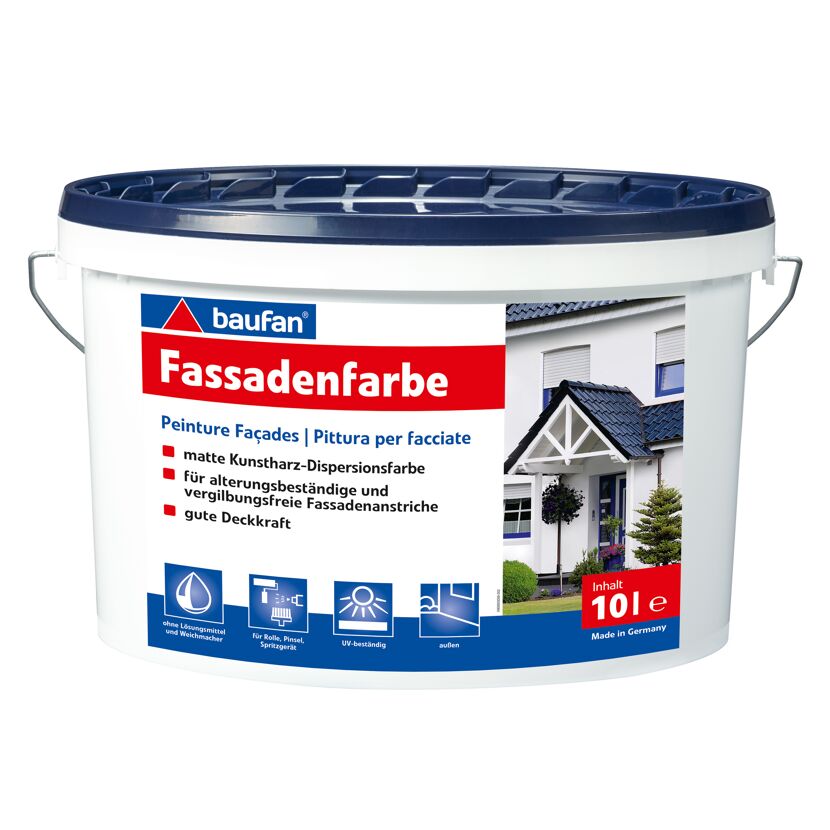 Weißer Eimer mit blauer Farbe von Baufan.