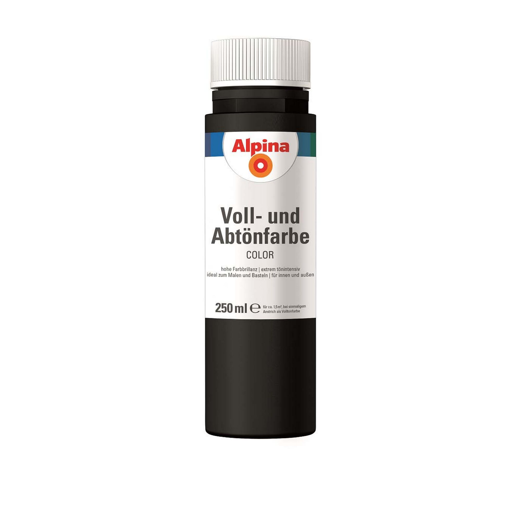 Alpina Voll- und Abtönfarbe 250 ml schwarz