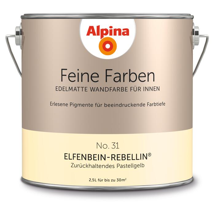 Alpina Wandfarbe Feine Farben No 31 Elfenbein Rebellin Pastellgelb 2 5 L ǀ Toom Baumarkt