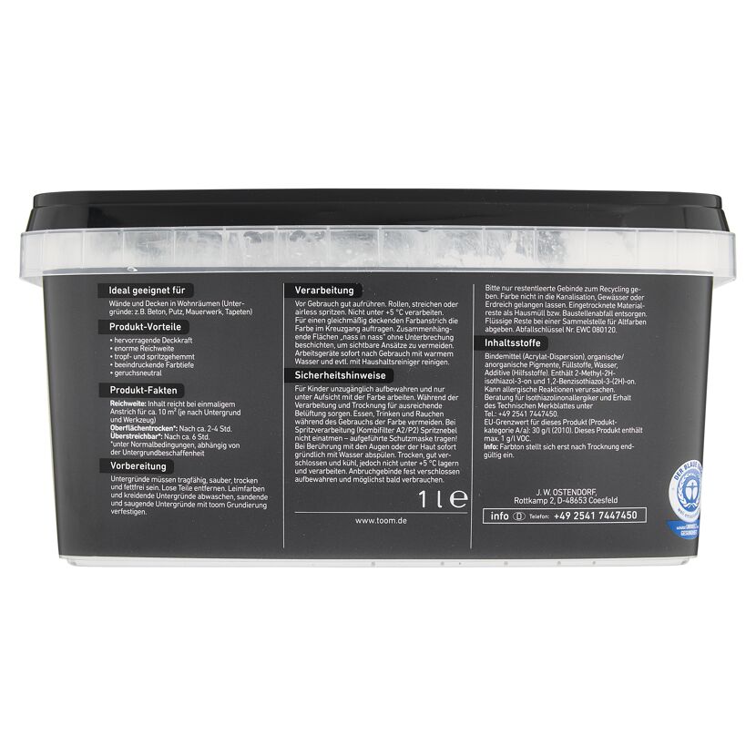 Wandfarbe altweiß matt 1 l