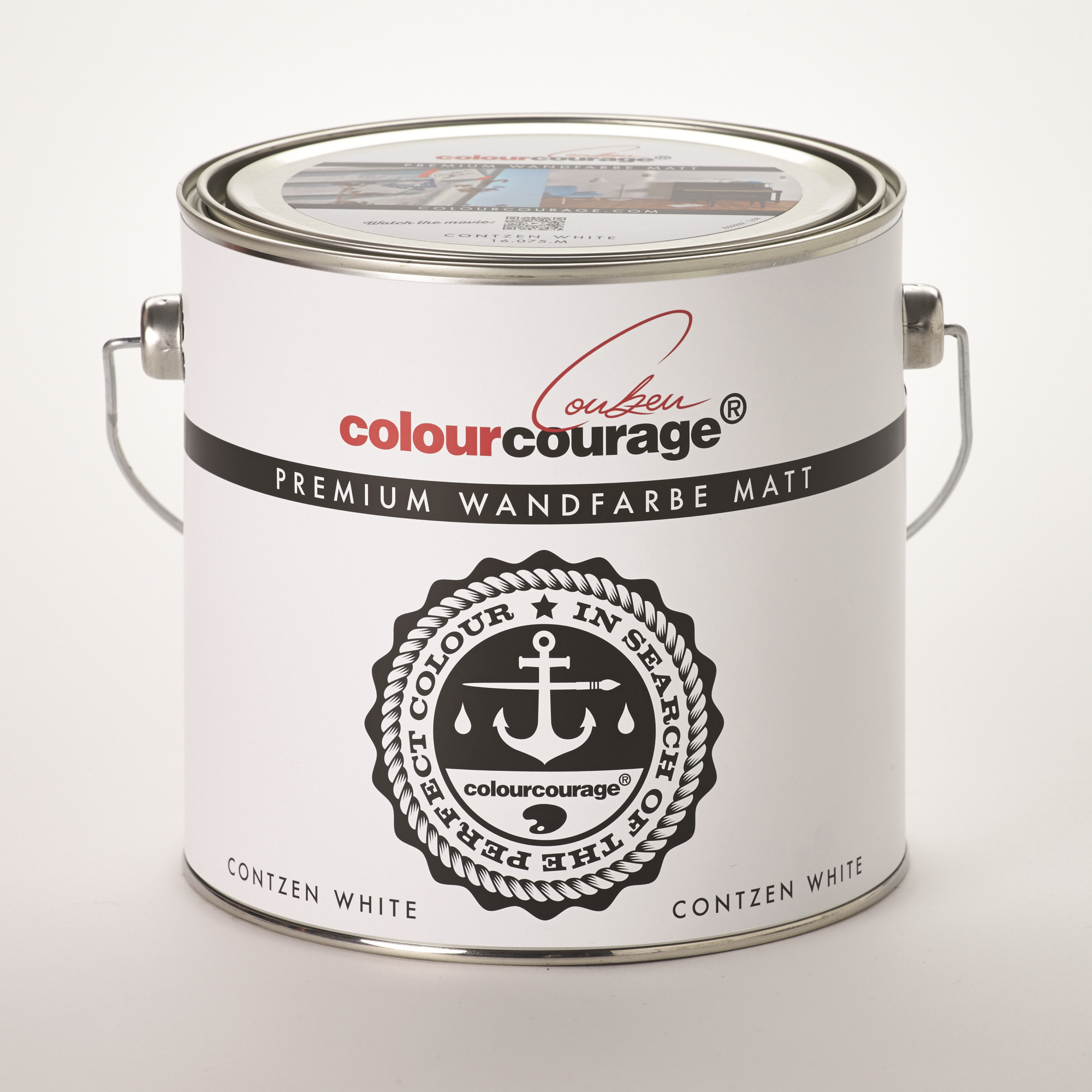 Wandfarbe 'Contzen White' weiß matt 2,5 l + product picture