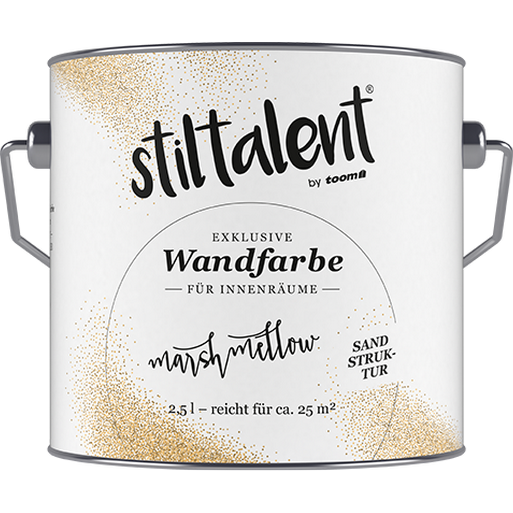 Wandfarbe 'Marshmellow' weiß Sandstruktur 2,5 l + product picture